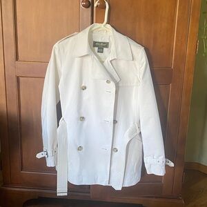Eddie Bauer off white trench coat.